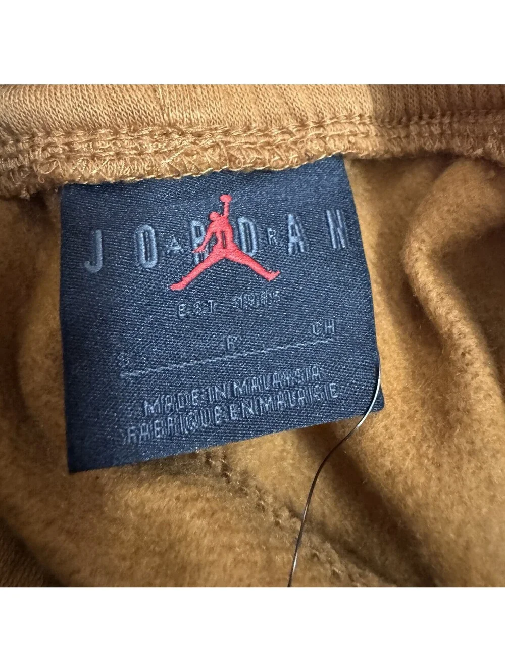 Jordan Men's Brown Fleece Jogger Pants Standard Fit M Drawstring Pockets